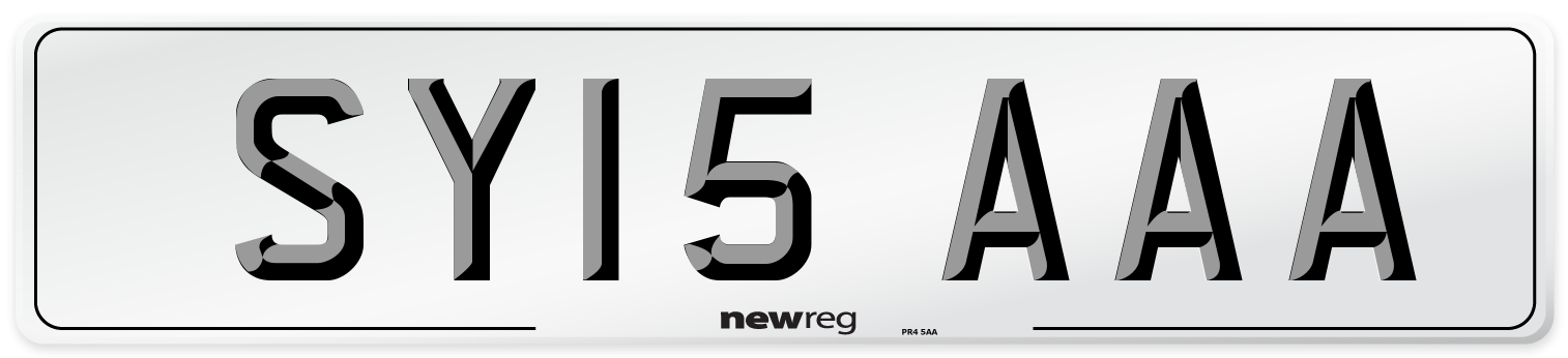 SY15 AAA Number Plate from New Reg